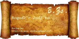 Bognár Zsóka névjegykártya